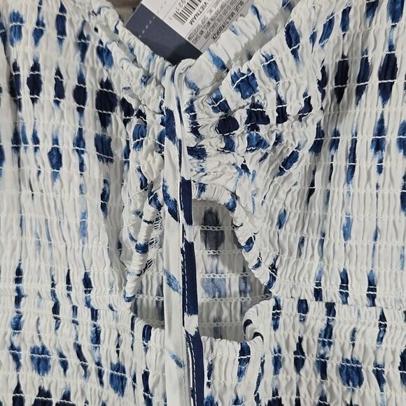 Smocked Cut-Out Blue Tie-Dye Maxi Dress Sleeveless Sundress NWT Universal Thread - Picture 8 of 13